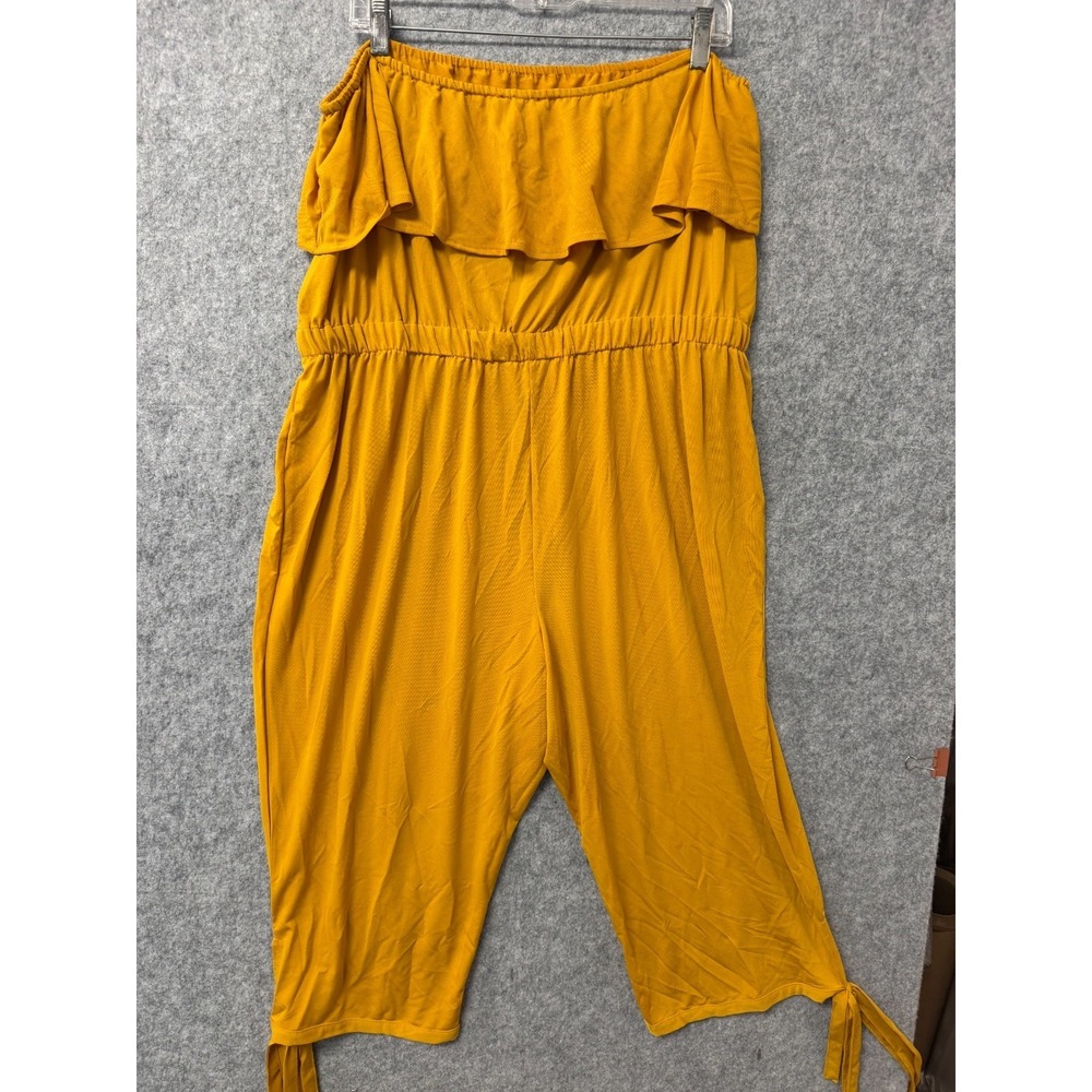Fashion Nova Women's Capri Strapless Jumpsuit Yellow Size 3X - Picture 7 of 10